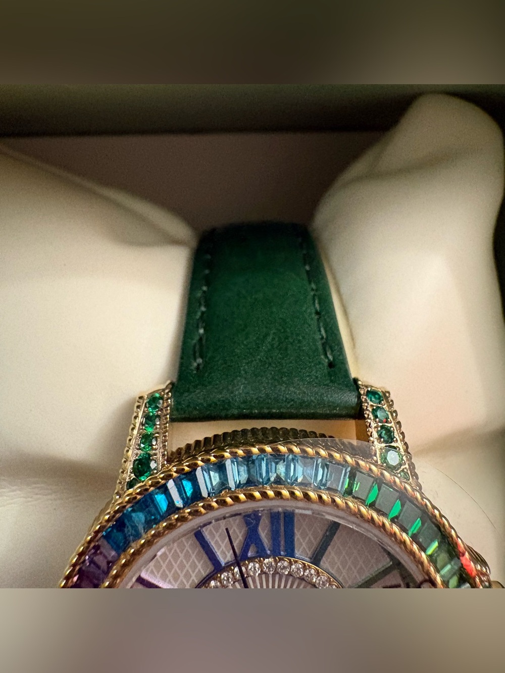 Judith Ripka Rainbow Diamonique CZ Watch With Cowhide Band New - Picture 3 of 14